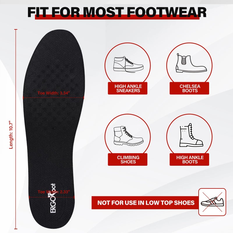 ERGOfoot Height Increase Insoles for Men Women, 3-Layer Adjustable Invisible Shoe Lifts & Height Boosters, Fits Dress Shoes & Casual Footwear - Height Increase Soles & Inserts - Image 4